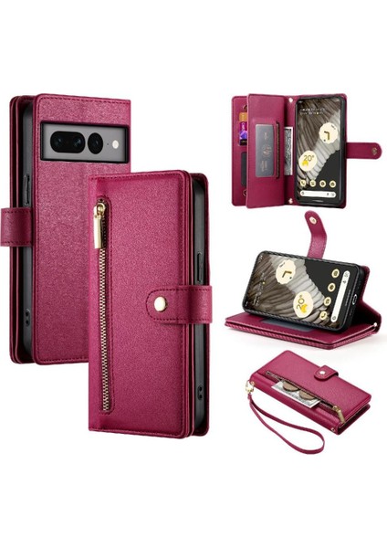 Google Piksel 7 Pro Çok Fonksiyonlu Kart Yuvaları Bilek Kayışı Için Flip Case (Yurt Dışından) modelleri