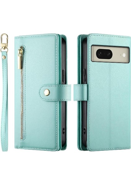 Google Pixel 8 Kickstand Bilek Kayışı Cüzdan Bölmesi Kartı Için Flip Case (Yurt Dışından)
