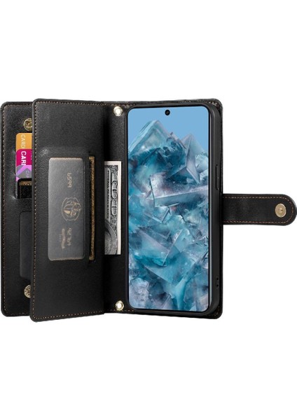 Google Piksel 8 Pro Bilek Kayışı Çok Fonksiyonlu Kart Yuvaları Için Flip Case (Yurt Dışından) modelleri
