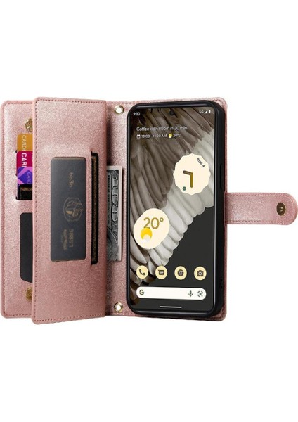 Google Piksel 7 Pro Çok Fonksiyonlu Kart Yuvaları Bilek Kayışı Için Flip Case (Yurt Dışından) modelleri