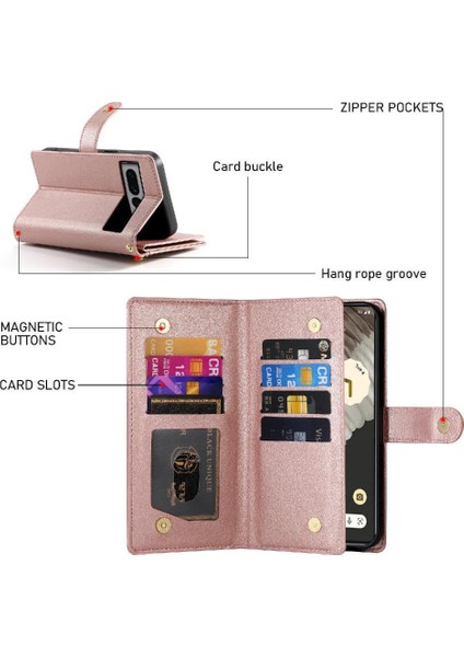 Google Piksel 7 Pro Çok Fonksiyonlu Kart Yuvaları Bilek Kayışı Için Flip Case (Yurt Dışından) fırsatları