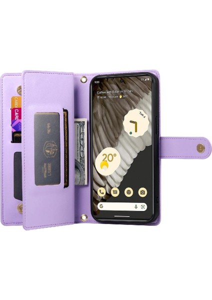 Google Piksel 7 Pro Çok Fonksiyonlu Kart Yuvaları Bilek Kayışı Için Flip Case (Yurt Dışından) modelleri