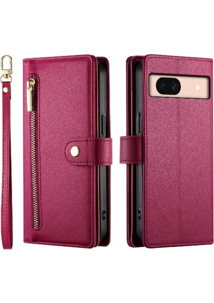 Google Piksel 8A Cüzdan Bölmesi Bilek Kayışı Kart Yuvaları Için Flip Case (Yurt Dışından)
