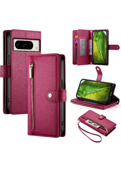 Google Piksel 8A Cüzdan Bölmesi Bilek Kayışı Kart Yuvaları Için Flip Case (Yurt Dışından)