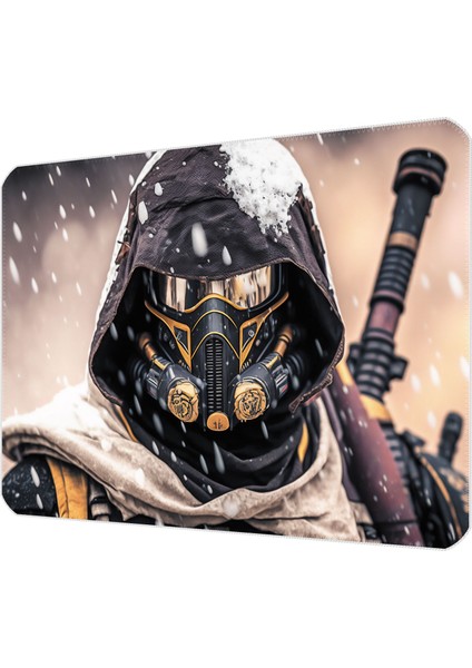 40X30CM Gaming Oyuncu Mousepad Kaymaz Kauçuk Taban Dikişli Kenar Samuray Robot MP034030