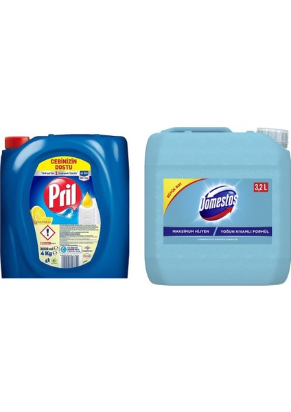 Okyanus Ferahlığı 3.2 Litre + Pril Sıvı Bulaşık Deterjanı 4 kg 2'li Set