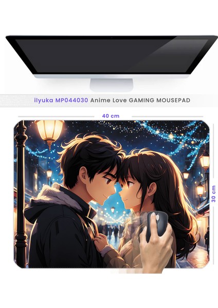 40X30CM Gaming Oyuncu Mousepad Kaymaz Kauçuk Taban Dikişli Kenar Anime Love MP044030