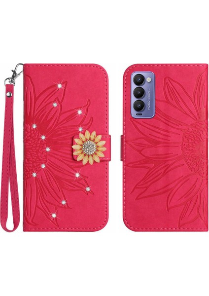 Tecno Camon 18 Telefon Kılıfı Kart Tutucu Flip Cüzdan Kredi Kartı Pu (Yurt Dışından)