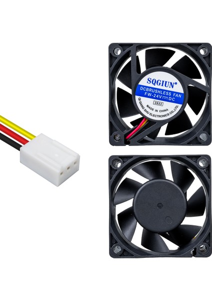 Powermaster IC-216 3 Pin Kablolu 60X60X25 mm 24 Volt Fırçasız Dc Kasa Fanı Soğutucu Fan 6X6X2.5 cm