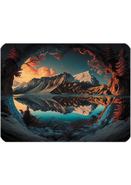 40X30CM Gaming Oyuncu Mousepad Kaymaz Kauçuk Taban Dikişli Kenar Majestic Mountain MP064030