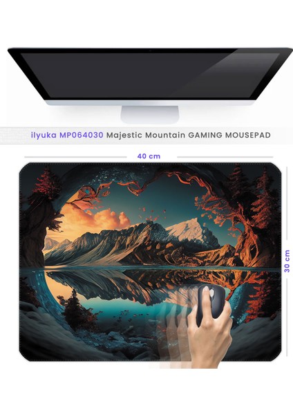 40X30CM Gaming Oyuncu Mousepad Kaymaz Kauçuk Taban Dikişli Kenar Majestic Mountain MP064030 fiyatları