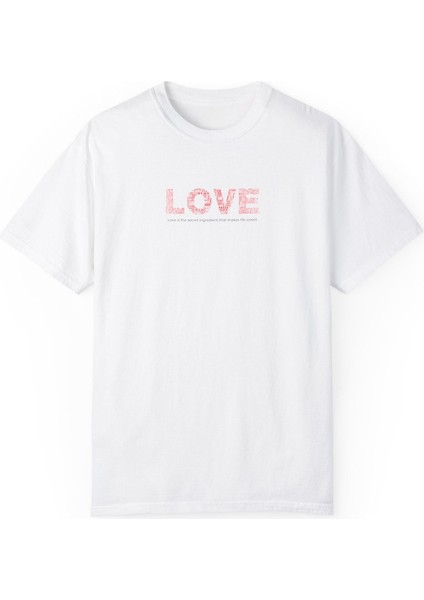 Love Baskılı Kadın Oversize Pamuk Tişört fiyatları