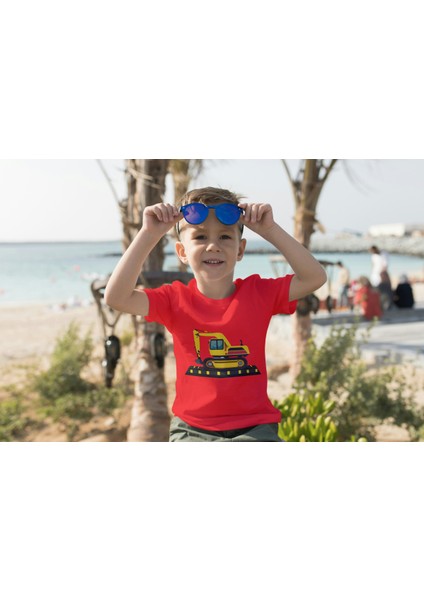 Erkek Çocuk %100 Pamuk Premium Iş Makinesi Baskılı Kısa Kol T-Shirt fiyatları