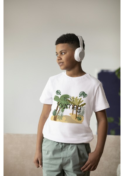 Erkek Çocuk %100 Pamuk Premium Journey Baskılı Kısa Kol T-Shirt