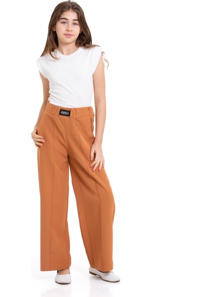 Boru Paça Beli Lastikli Kız Çocuk Pantolon