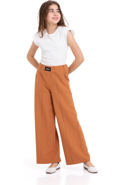Boru Paça Beli Lastikli Kız Çocuk Pantolon modelleri