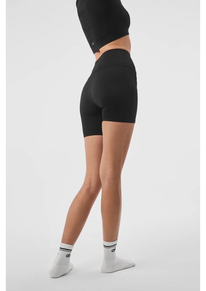 Alo Yoga Seamless Ribbed Favorite Nervürlü Dikişsiz Yüksek Bel Şort Tayt