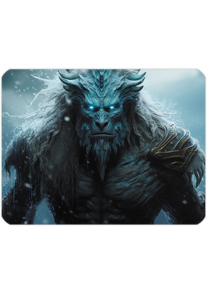 40X30CM Gaming Oyuncu Mousepad Kaymaz Kauçuk Taban Dikişli Kenar Ice Giant MP094030