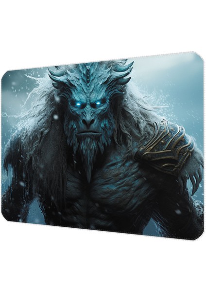 40X30CM Gaming Oyuncu Mousepad Kaymaz Kauçuk Taban Dikişli Kenar Ice Giant MP094030