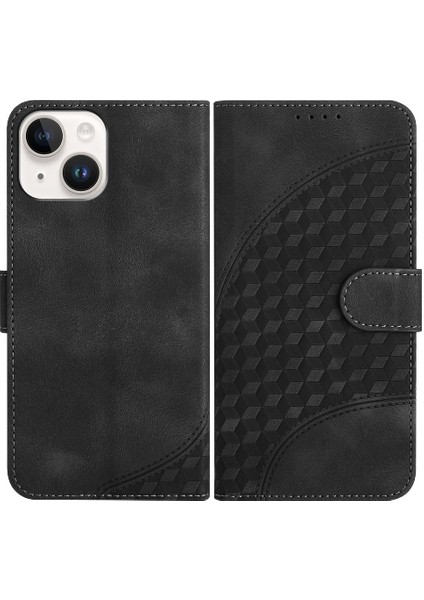 IPhone 14 Için Kılıf Artı Pu Deri Kapak Çevirin Manyetik Kart Tutucu Kılıf (Yurt Dışından)