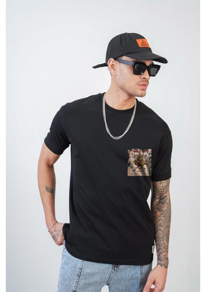 Kingbrich Life Is In The Baskılı Slim Fit Kalıp Erkek Tshirt
