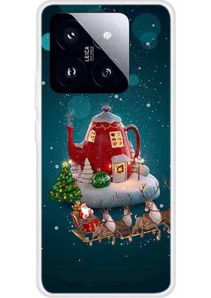 Xiaomi 14 Pro Merry Christmas Kılıf Yumuşak Tpu Slim Fit Koruyucu Telefon Kapağı-Noel Su Isıtıcısı (Yurt Dışından)