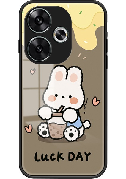 Xiaomi Redmi Için Turbo 3 5g Kılıf Karikatür Hayvan Baskı Temperli Cam Darbeye Dayanıklı Telefon Kapağı-Süt Çay Tavşan-Süt Çay Tavşan (Yurt Dışından)