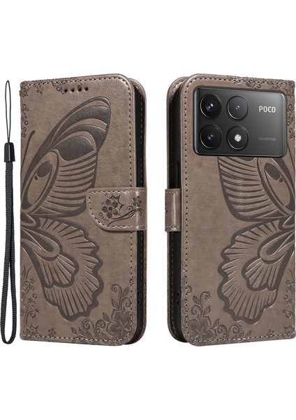 Xiaomi Redmi K70 5g Kılıf Cüzdan Standı Flip Deri Telefon Kapağı-Gri (Yurt Dışından)