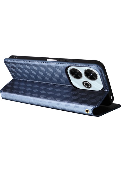 Xiaomi Redmi 13 5g/13 4g Kılıf Manyetik Kapatma Eşkenar Dörtgen Telefon Kapağı-Mavi Için (Yurt Dışından) fırsatları