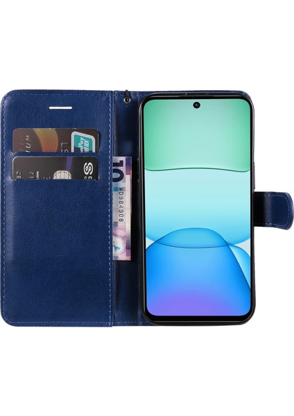Deri Serisi Xiaomi Redmi 13 5g/13 4g Kılıf Pu Deri Cüzdan Standı Görünüm Telefon Kapağı-Mavi (Yurt Dışından) modelleri