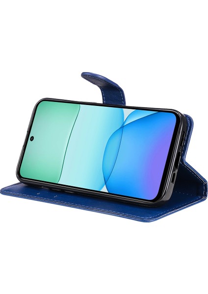 Deri Serisi Xiaomi Redmi 13 5g/13 4g Kılıf Pu Deri Cüzdan Standı Görünüm Telefon Kapağı-Mavi (Yurt Dışından) indirimleri
