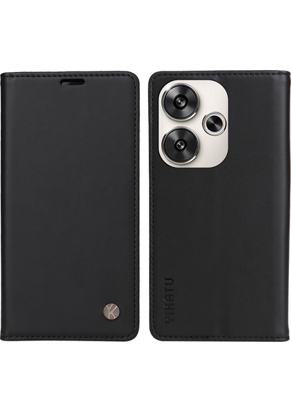 Yıkatu Xiaomi Redmi Turbo 3 5g Kılıf Pu Deri Cüzdan Folyo Telefon Kapağı-Siyah (Yurt Dışından)