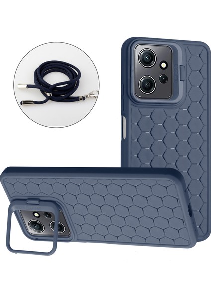 Xiaomi Redmi Için Not 12 4g Kılıf Isı Dağılımı Lens Çerçevesi Kickstand Tpu Telefon Kapağı Kordon-Koyu Mavi (Yurt Dışından) fiyatları