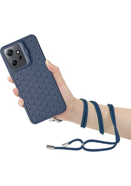Xiaomi Redmi Için Not 12 4g Kılıf Isı Dağılımı Lens Çerçevesi Kickstand Tpu Telefon Kapağı Kordon-Koyu Mavi (Yurt Dışından) modelleri