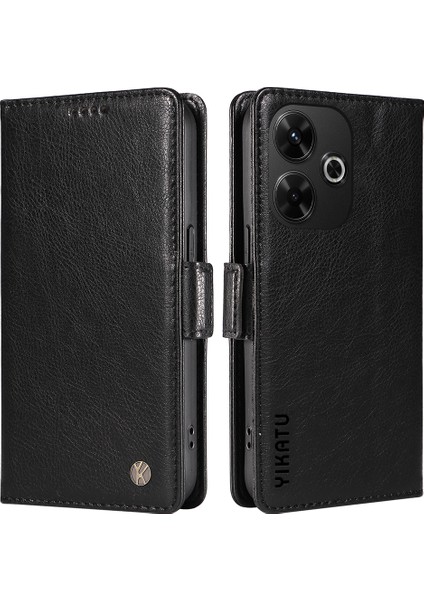 Yıkatu Xiaomi Redmi Için 13 5g/13 4g Anti-Scratch Pu Deri Halkalı Telefon Kılıfı Kılıfı Cüzdan Telefon Kapağı-Siyah (Yurt Dışından)