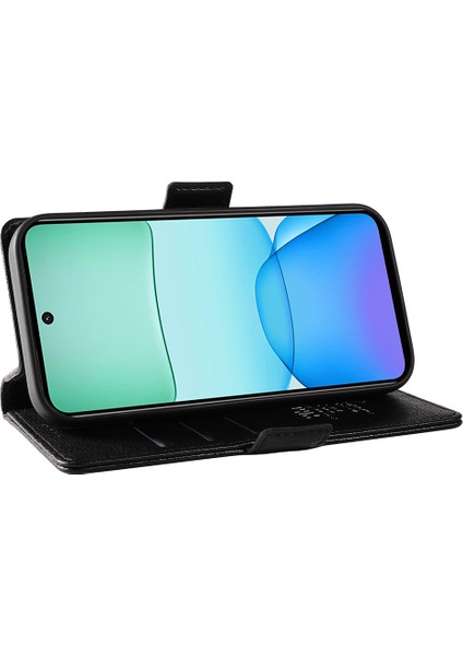 Yıkatu Xiaomi Redmi Için 13 5g/13 4g Anti-Scratch Pu Deri Halkalı Telefon Kılıfı Kılıfı Cüzdan Telefon Kapağı-Siyah (Yurt Dışından)