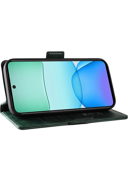 Yıkatu Xiaomi Redmi Için 13 5g/13 4g Anti-Scratch Pu Deri Halkalı Telefon Kılıfı Kılıfı Cüzdan Telefon Kapağı-Yeşil (Yurt Dışından)