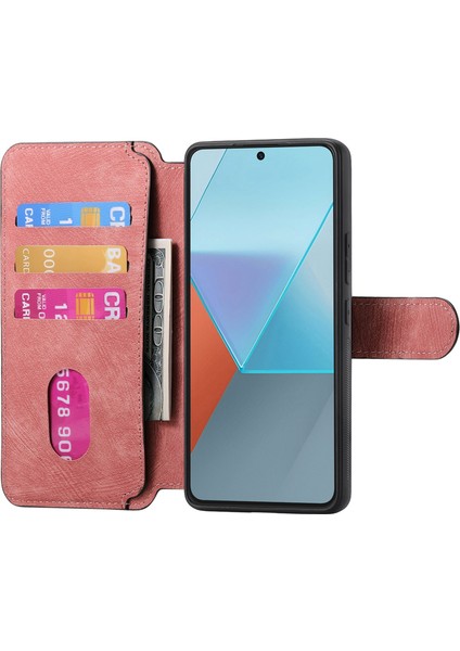 Caseneo Xiaomi Redmi Note 13 Pro 5g Kılıf Ayrılabilir Manyetik Cüzdan Kapağı-Pembe (Yurt Dışından)
