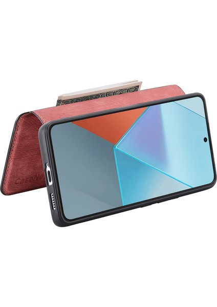 Caseneo Xiaomi Redmi Note 13 Pro 5g Kılıf Ayrılabilir Manyetik Cüzdan Kapağı-Pembe (Yurt Dışından)