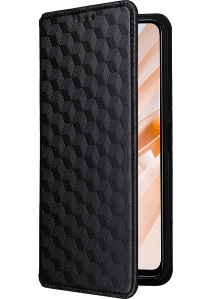 Xiaomi Redmi 13 5g/13 4g Kılıf Manyetik Kapatma Eşkenar Dörtgen Telefon Kapağı-Siyah (Yurt Dışından) indirimleri