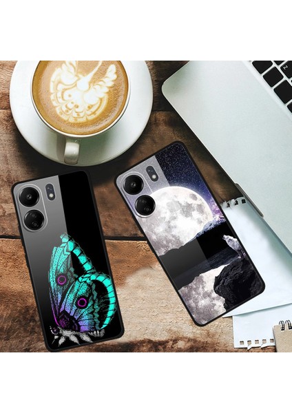 Xiaomi Redmi Için 13C 4g Desen Kılıf Tpu + Temperli Cam Darbeye Dayanıklı Telefon Kapağı-Yıldızlı Gökyüzü Kız (Yurt Dışından) fiyatları