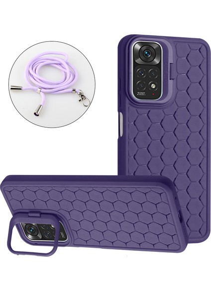 Xiaomi Redmi Note 11 Pro 4g (Mediatek)/note 11 Pro 5g (Qualcomm) Tpu Telefon Kılıfı, Kickstand + Kordon-Mor Için (Yurt Dışından) fiyatları