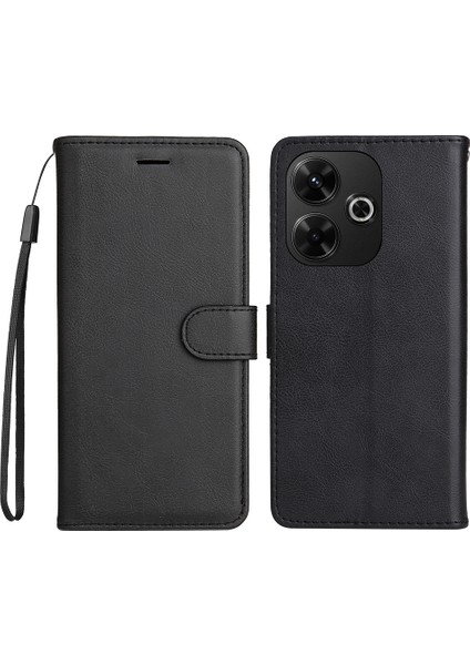 Deri Serisi Xiaomi Redmi 13 5g/13 4g Kılıf Pu Deri Cüzdan Standı Görünüm Telefon Kapağı-Siyah (Yurt Dışından)