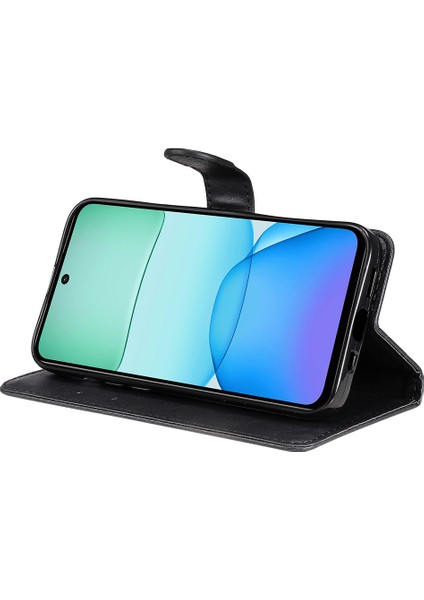 Deri Serisi Xiaomi Redmi 13 5g/13 4g Kılıf Pu Deri Cüzdan Standı Görünüm Telefon Kapağı-Siyah (Yurt Dışından) indirimleri