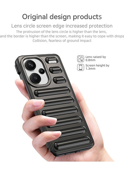 Kapsül Serisi Xiaomi Redmi Note 13 Pro+5g Kılıf Anti-Damla Nervürlü Tpu Telefon Kapağı-Şeffaf Gri (Yurt Dışından) fırsatları