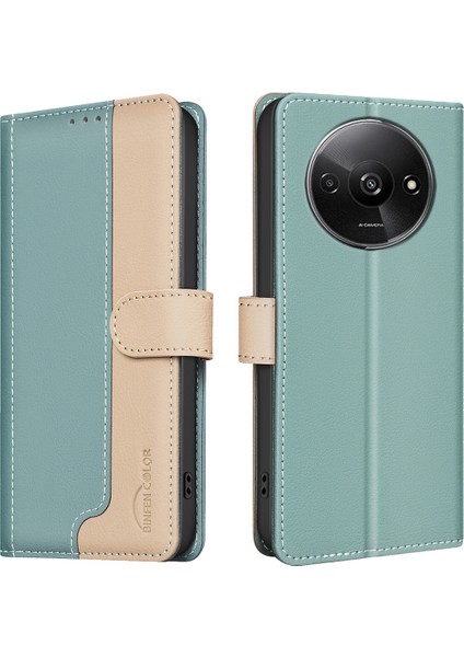 Xiaomi Poco C61 4g Deri Telefon Kılıfı Rfıd Engelleme-Yeşil (Yurt Dışından)