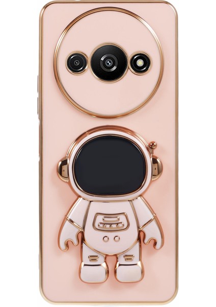 Xiaomi Redmi Için A3 Galvanik Kılıf Astronot Kickstand Tasarım Tpu Telefon Kapağı-Pembe (Yurt Dışından)