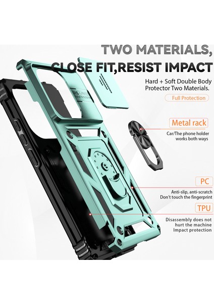 Xiaomi Redmi Note 13 Pro 4g Kılıf Için Yükseltilmiş Lens Koruma Pc+Tpu Telefon Kapağı Kickstand-Siyahımsı Yeşil (Yurt Dışından) fırsatları