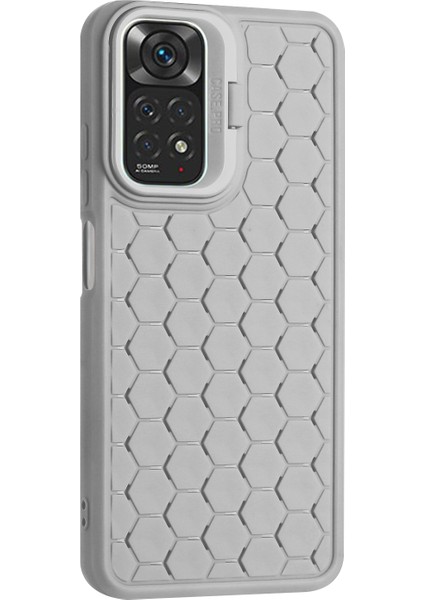 Xiaomi Redmi Note 11 Pro 4g (Mediatek)/11 Pro 5g (Qualcomm) Kickstand Kılıf Isı Dağılımı Tpu Telefon Kapağı-Gri (Yurt Dışından)