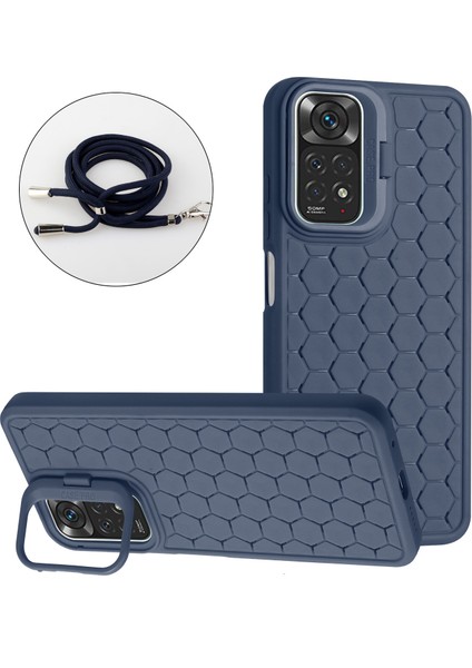 Xiaomi Redmi Note 11 Pro 4g (Mediatek)/note 11 Pro 5g (Qualcomm) Tpu Telefon Kılıfı, Kickstand + Kordon-Koyu Mavi Için (Yurt Dışından) fiyatları